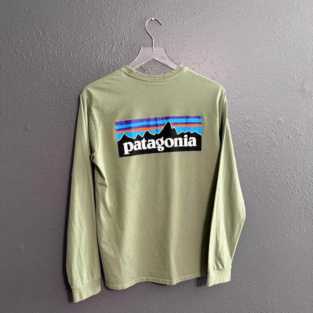 Patagonia Logo Long Sleeve T-Shirt Size S - Picture 2 of 4